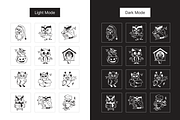 Owl Icon Set, a Solid Icon by Prosymbols (Thumbnail 3 of 6)