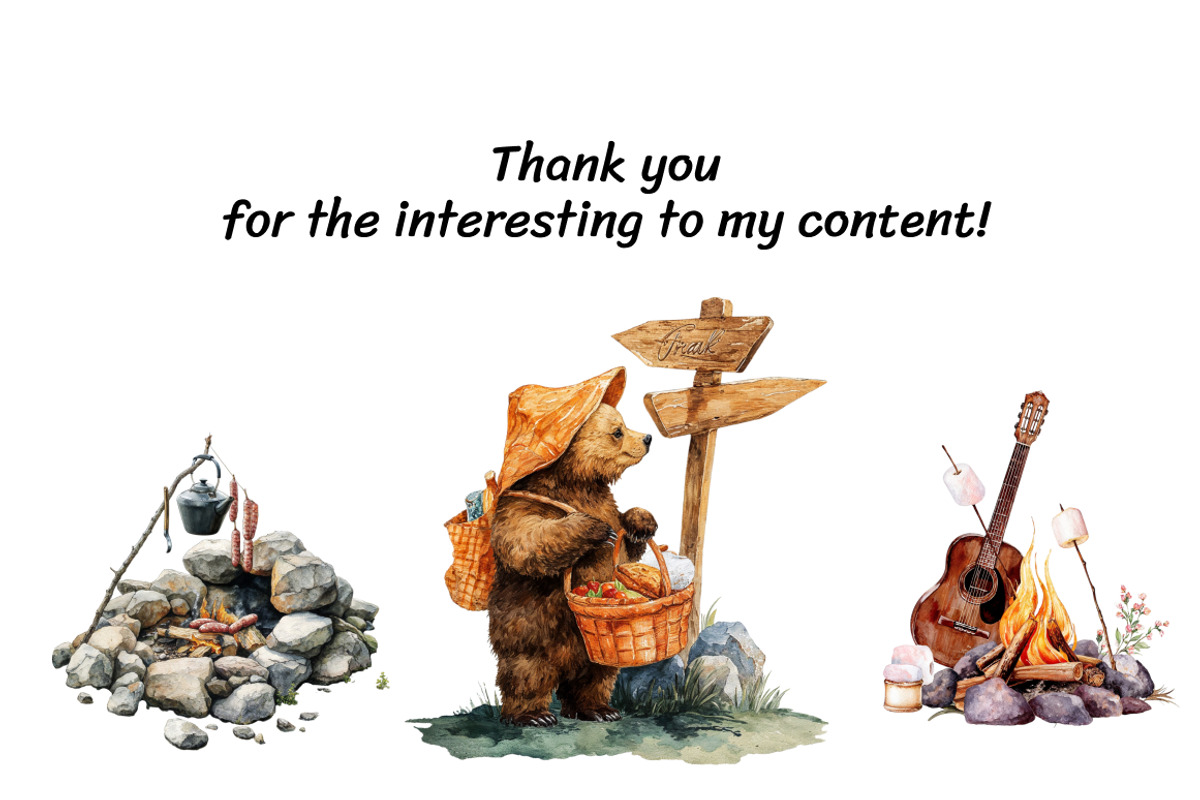 Camping Animals Clipart Bundle 27PNG, an Animal Illustration by InkyQueenArt (Photo 8 of 8)