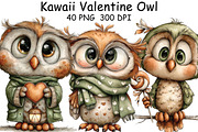 Whimsical Kawaii Valentine Owl PNG, an Illustration by CraftArtStudio (Thumbnail 1 of 6)