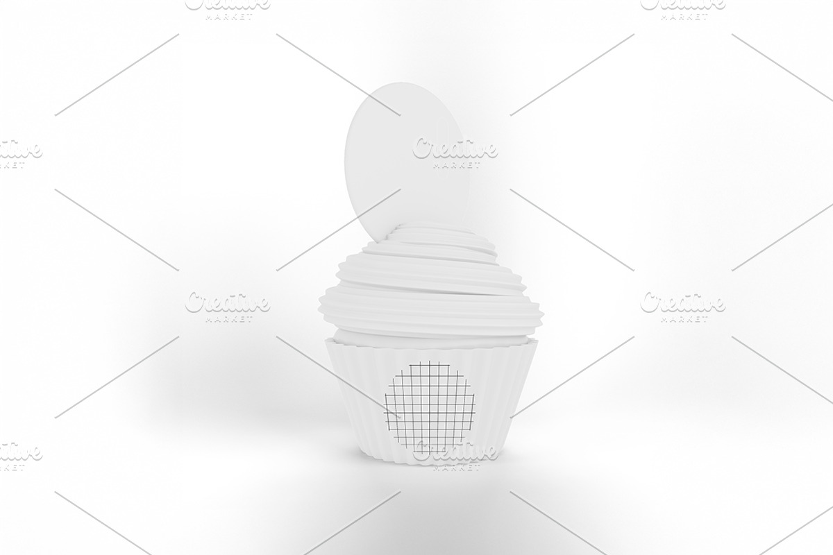 Cartoon I Heart Mom Cupcake Mockup, a Merchandise Mockup by Qaleb Studio (Photo 1 of 2)