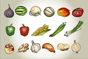 Fruit and Vegetable Vector Clip Art, an Illustration by Lady Spy (Thumbnail 3 of 5)