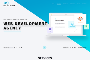 Web Dev Agency One Page Website PSD