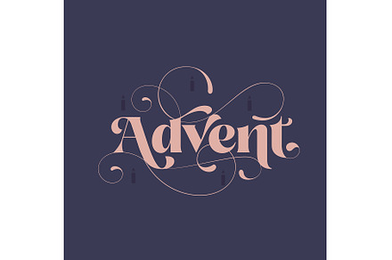 Advent title lettering with candles