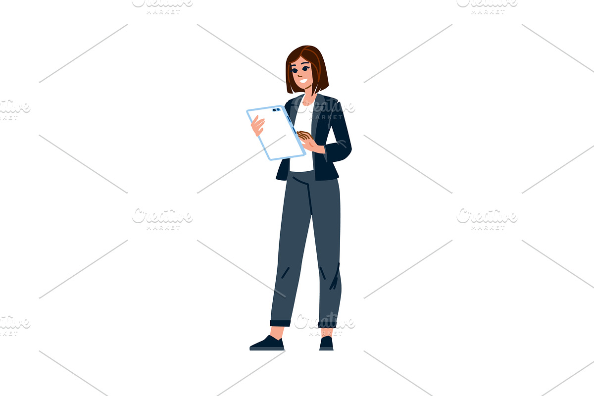 Businesswoman using digital tablet, a Technology Illustration by pikepicture