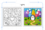 Whimsical Cozy Worlds Coloring Book, a Decorative Illustration by Design Station (Thumbnail 4 of 8)