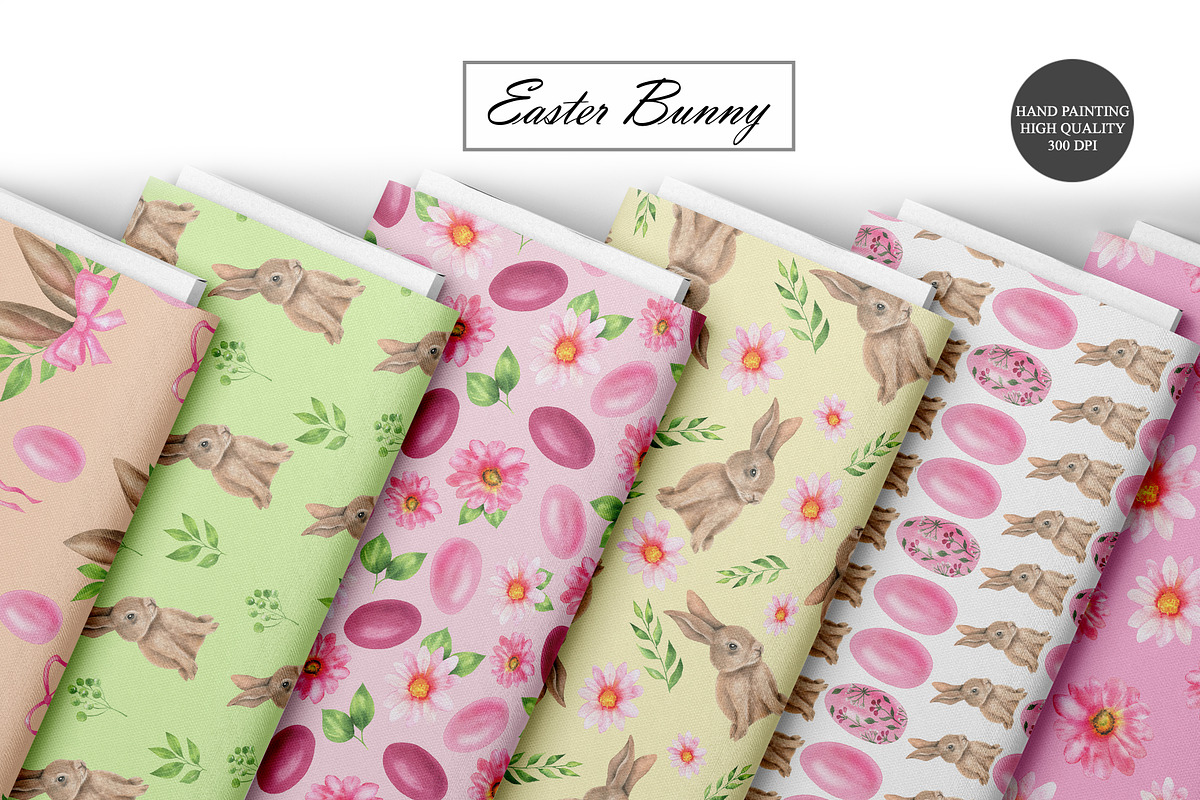 Easter Bunny Seamless Patterns, an Illustration by OlDm_Shop (Photo 3 of 9)