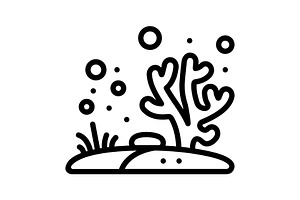 Reef coral black icon, an Outline Icon by Creative priyanka