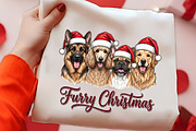 Furry Christmas Dogs Clipart PNG Art, a Seasonal Illustration by CrexoraLab (Thumbnail 2 of 4)