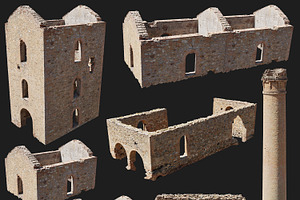 Modular Brick Stone Ruin Pbr Scan