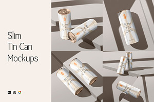 250ml Slim Tin Can Mockups