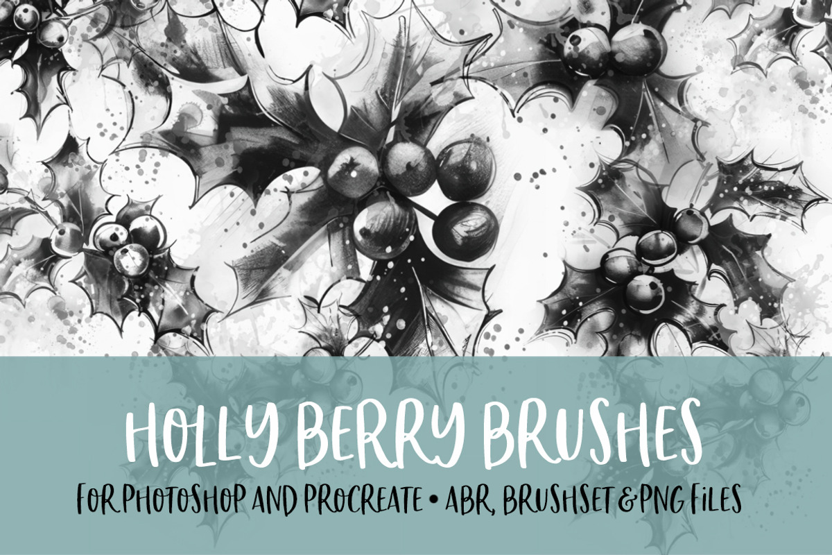 Holly Berry Brushes for PS/PRO, a Brush Add-On by Polka Dot Pixels (Photo 1 of 3)