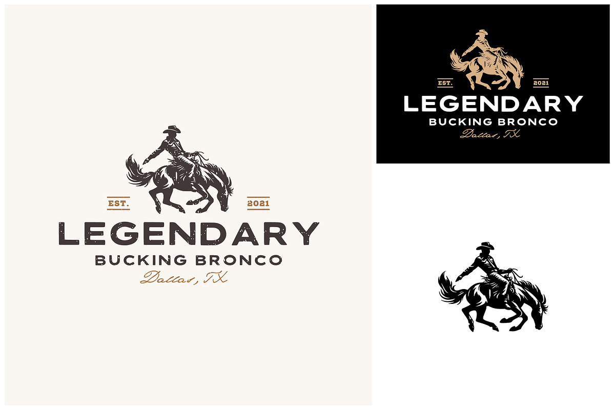 Western Cowboy Rodeo Ride Horse Logo, a Branding & Logo Template by Enola99d (Photo 1 of 3)