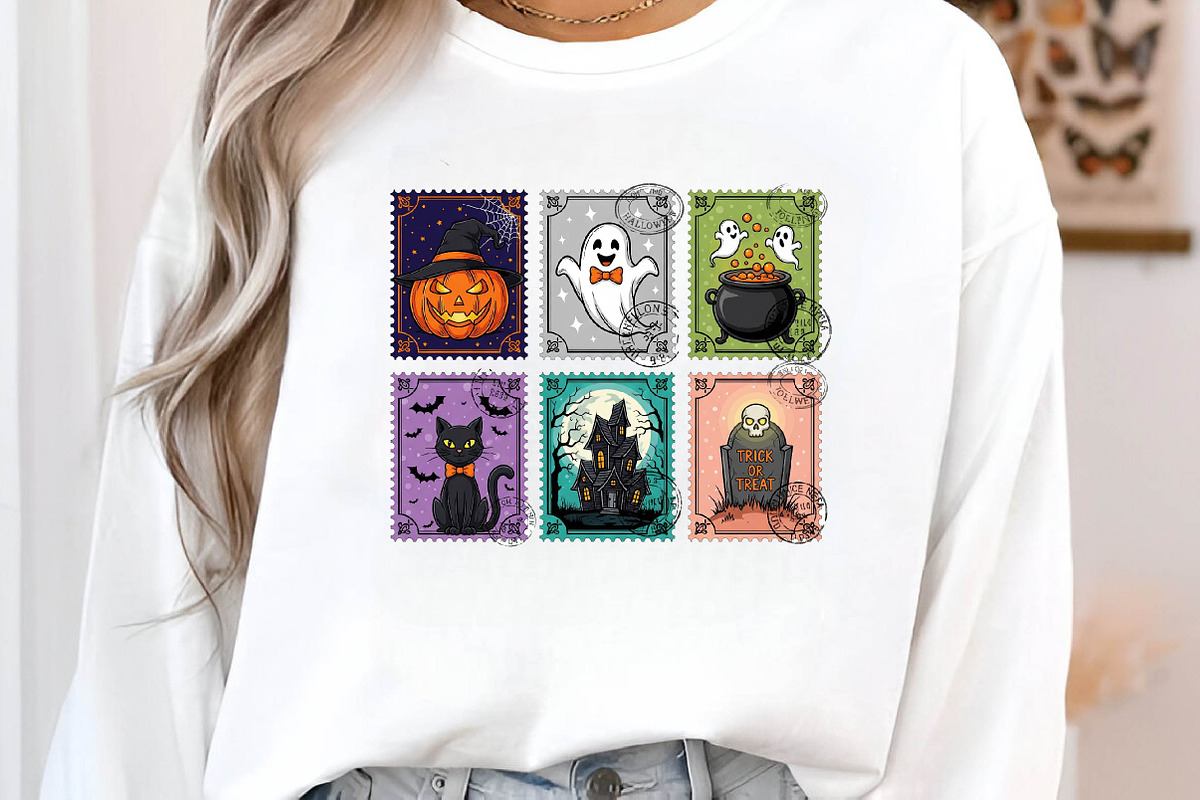 Retro Halloween Cat Ghost Png, an Illustration by CreationArt (Photo 5 of 5)
