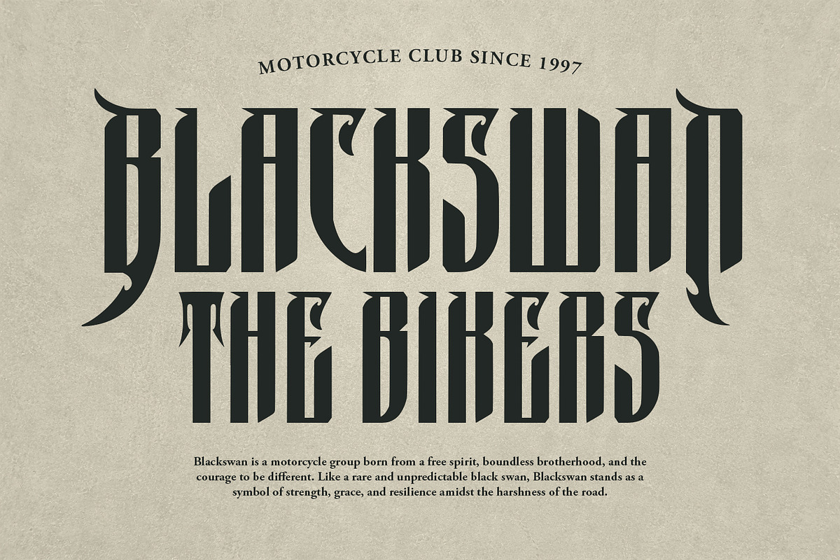 Puscreb Modern Mystical Blackletter, a Blackletter Font by Maulana Creative (Photo 3 of 7)