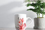 Watercolor Pink Flower Clipart, a Decorative Illustration by BrushstrokeArtGB (Thumbnail 8 of 9)