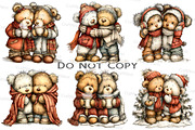 Cute Winter Bear Couple Clipart, an Illustration by Craft Nest (Thumbnail 3 of 9)
