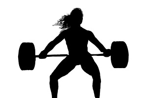 Young adult woman lifting weights isolated silhouett illustratio, a Sport Illustration by DanFLCreativo