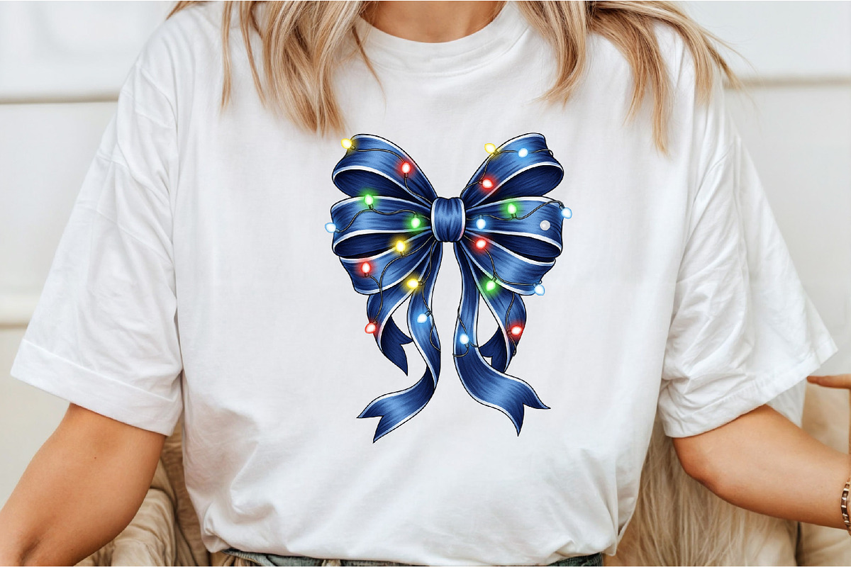 Light Bow Christmas PNG, an Illustration by DreamCafeArt (Photo 3 of 7)