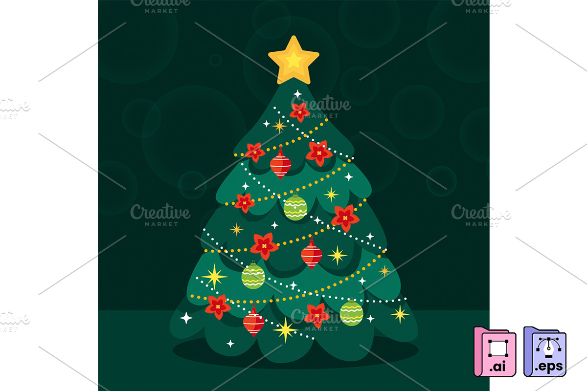Christmas Tree Illustration, an Object Illustration by MISS CHATZ (Photo 1 of 3)