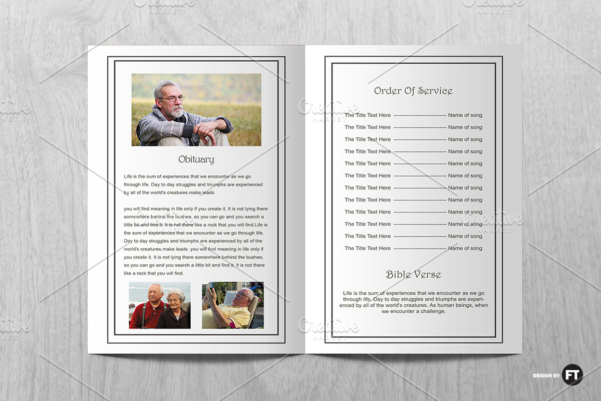 Funeral Program Template Minimal, a Brochure Template by Madhabi Studio (Photo 3 of 5)