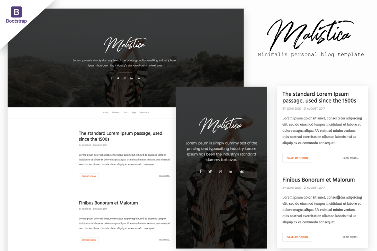 Malistica - HTML Personal Blog, a HTML Template by Brainstorm Lab (Photo 2 of 2)