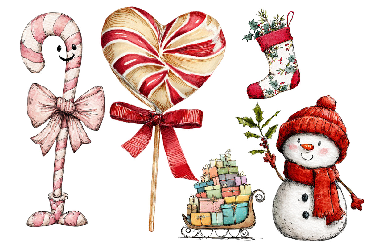Whimsical Christmas Clipart, an Illustration by Designworld (Photo 5 of 6)