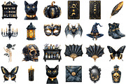 Luxury Black Halloween Clipart, an Illustration by Sublimation Artist (Thumbnail 2 of 6)