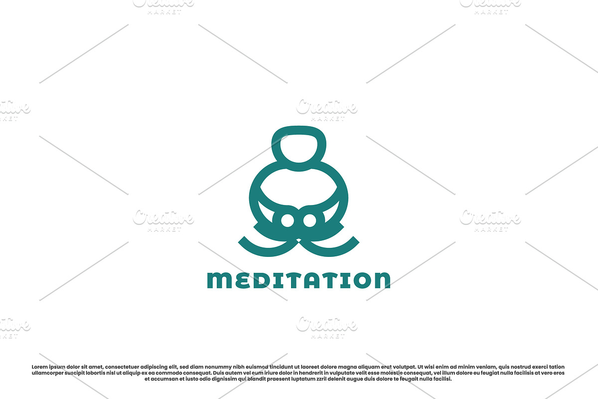 Meditation Monk Logo Design Icon, a Branding & Logo Template by Morvana Crew