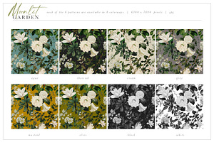 Moonlit Garden Floral Patterns