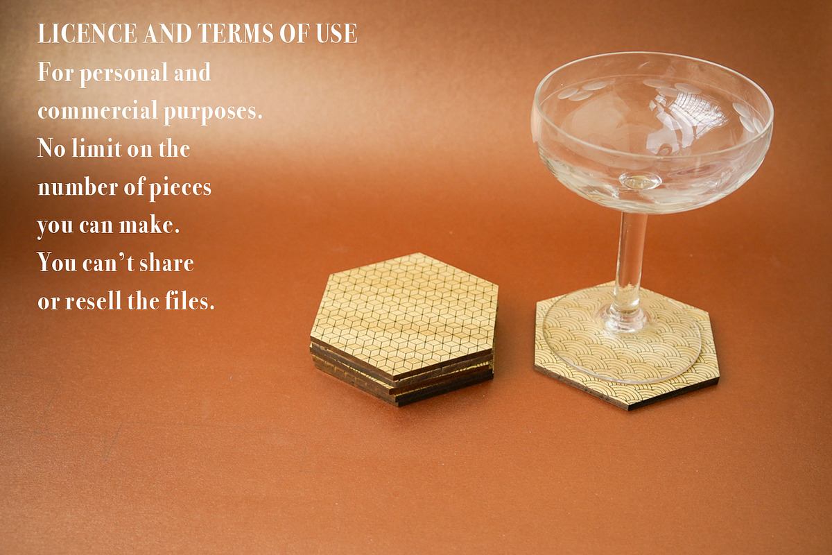 Coaster Deco Hexagon fot Laser Cut., an Object Graphic by MaramadeLaser (Photo 2 of 5)