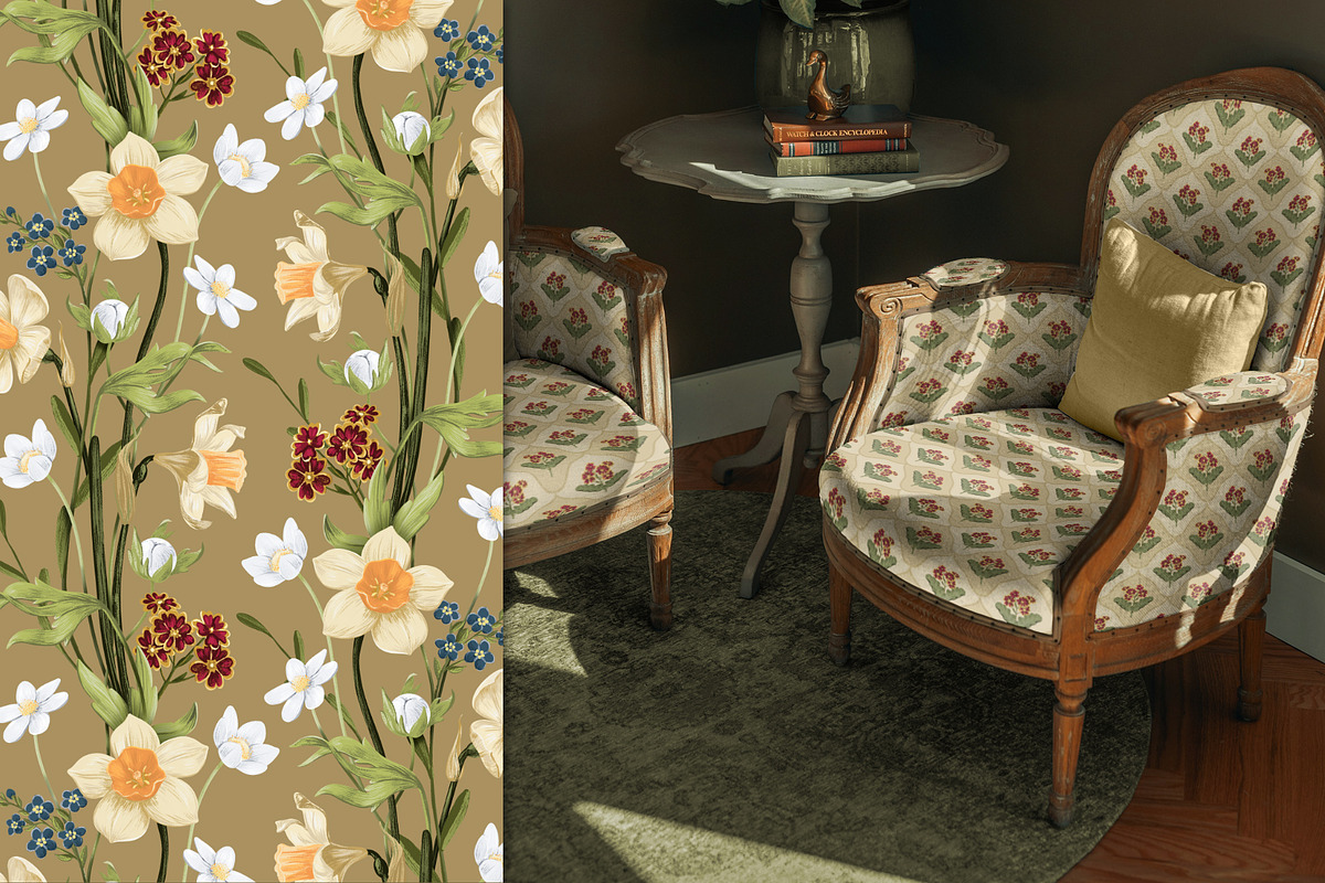 Vintage Garden Pattern Collection, a Pattern Graphic by PenguinArtStudio (Photo 3 of 8)