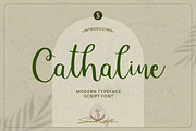 Cathaline - Modern Script, a Font by Sanskertype Studio (Thumbnail 1 of 9)