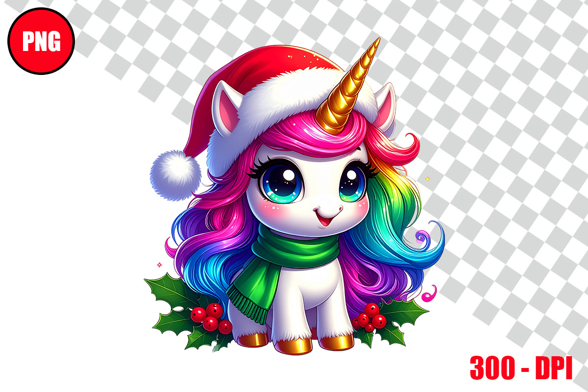 Christmas Unicorn Clipart Bundle, an Animal Illustration by taramija (Photo 11 of 26)