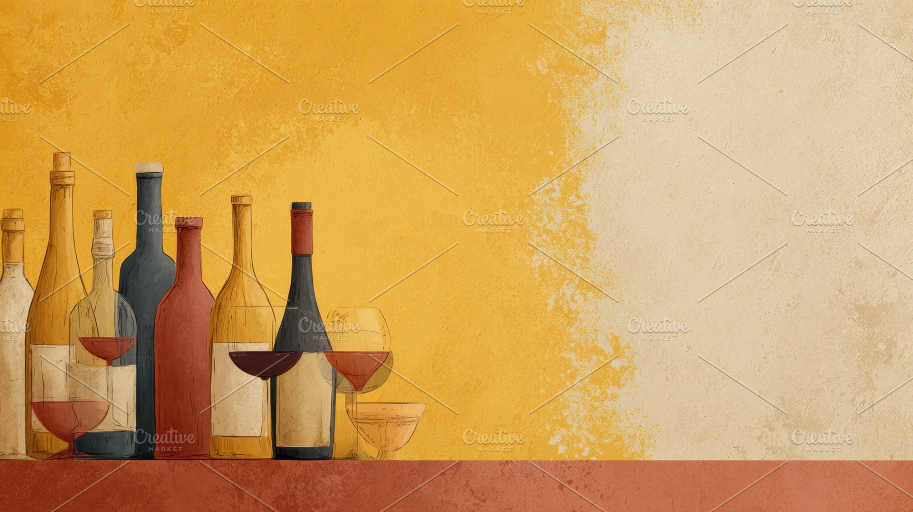 Bottles and glasses on a table, a Photo by Beautiful things