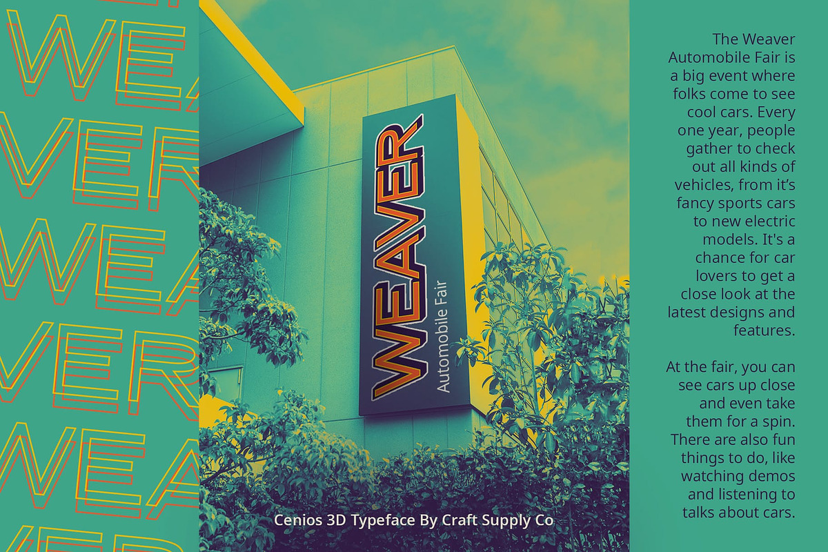 Cenios 3D, a Sans Serif Font by Craft Supply Co. (Photo 2 of 8)