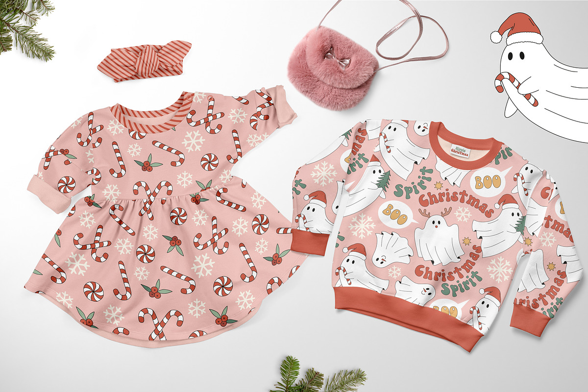 Retro Groovy Christmas collection, a Pattern Graphic by @olga.angelloz (Photo 11 of 12)