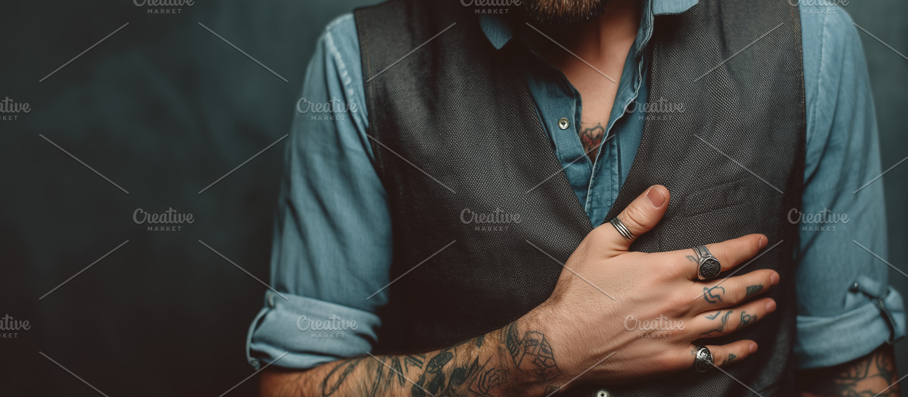 Close up of a stylish man in casual, a Person Photo by MistyDay