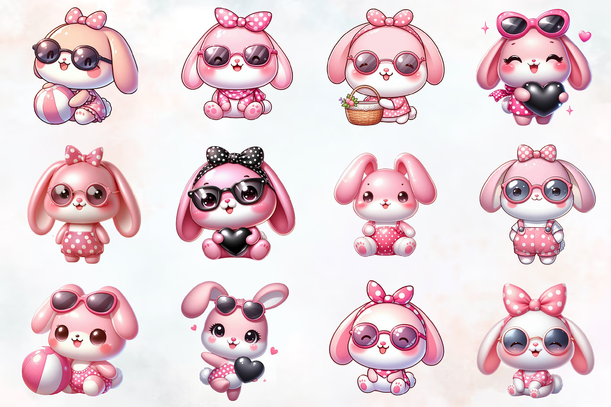 Cute baby pink bunny, an Animal Illustration by RobertsArt (Photo 7 of 7)