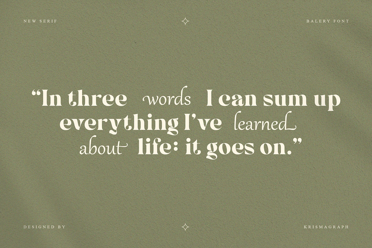Balery – Modern & Elegant Serif, a Serif Font by Krismagraph (Photo 3 of 10)