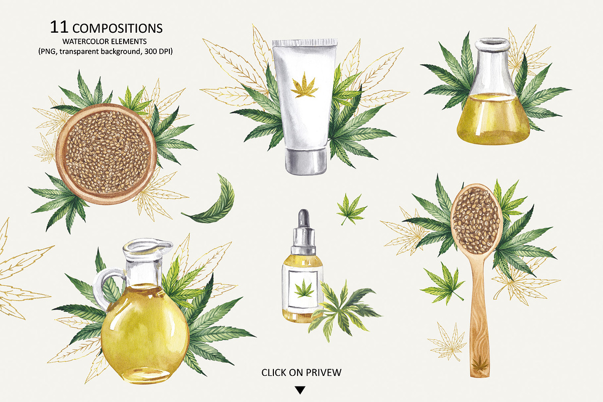CANNABIS, a Decorative Illustration by Elena_Sedova (Photo 4 of 16)
