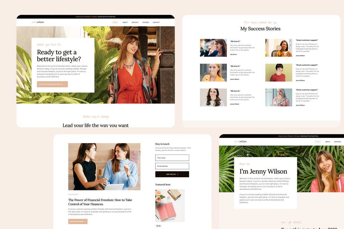Feminine - Life Coach Figma Template, an UI Kit Template by FinestDevs (Photo 3 of 4)