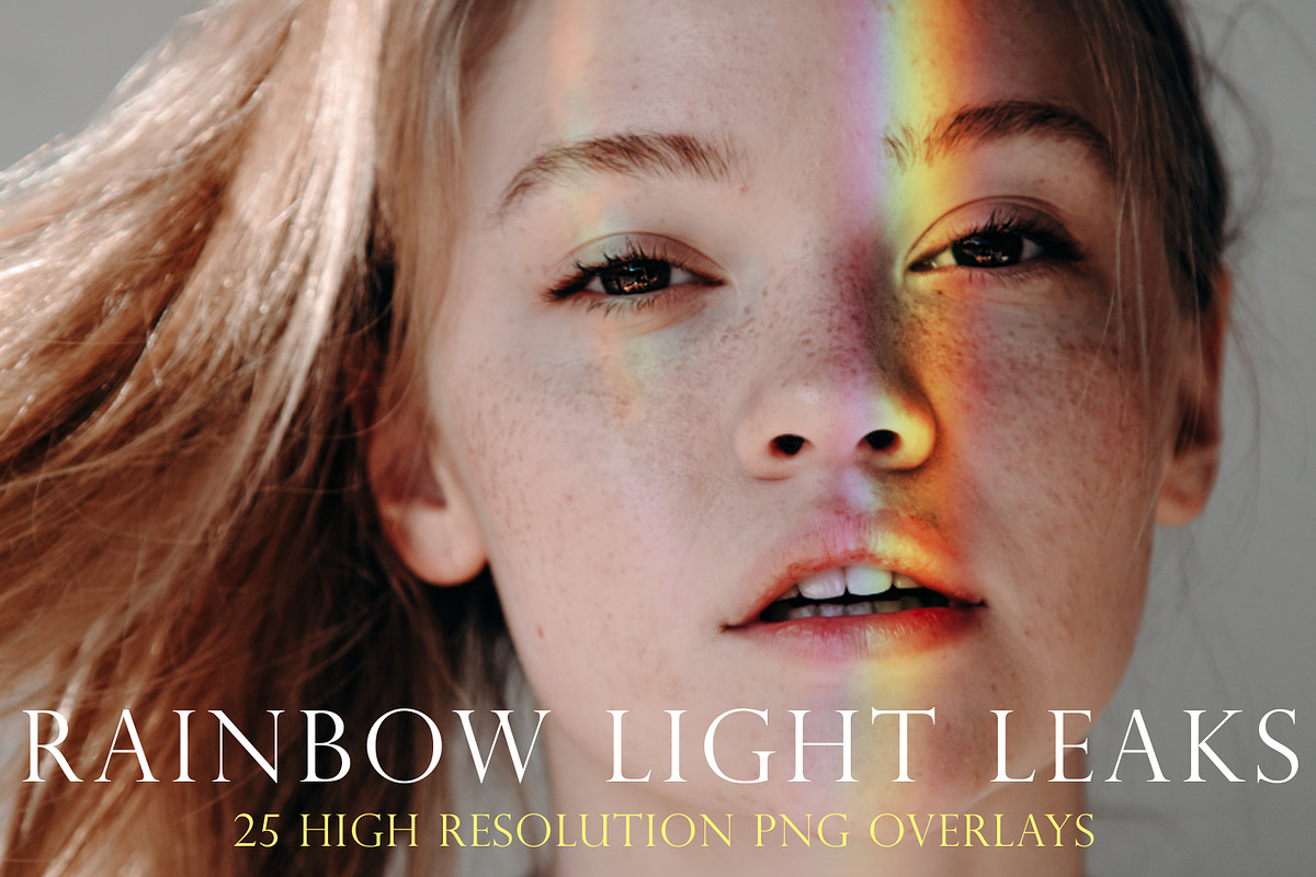 Rainbow light leak overlays, a Layer Style Add-On by Paper Farms (Photo 1 of 5)