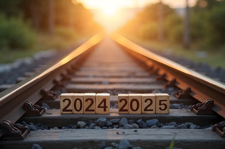 Transition from 2024 to 2025 on trai, a Transportation Photo by Perpis