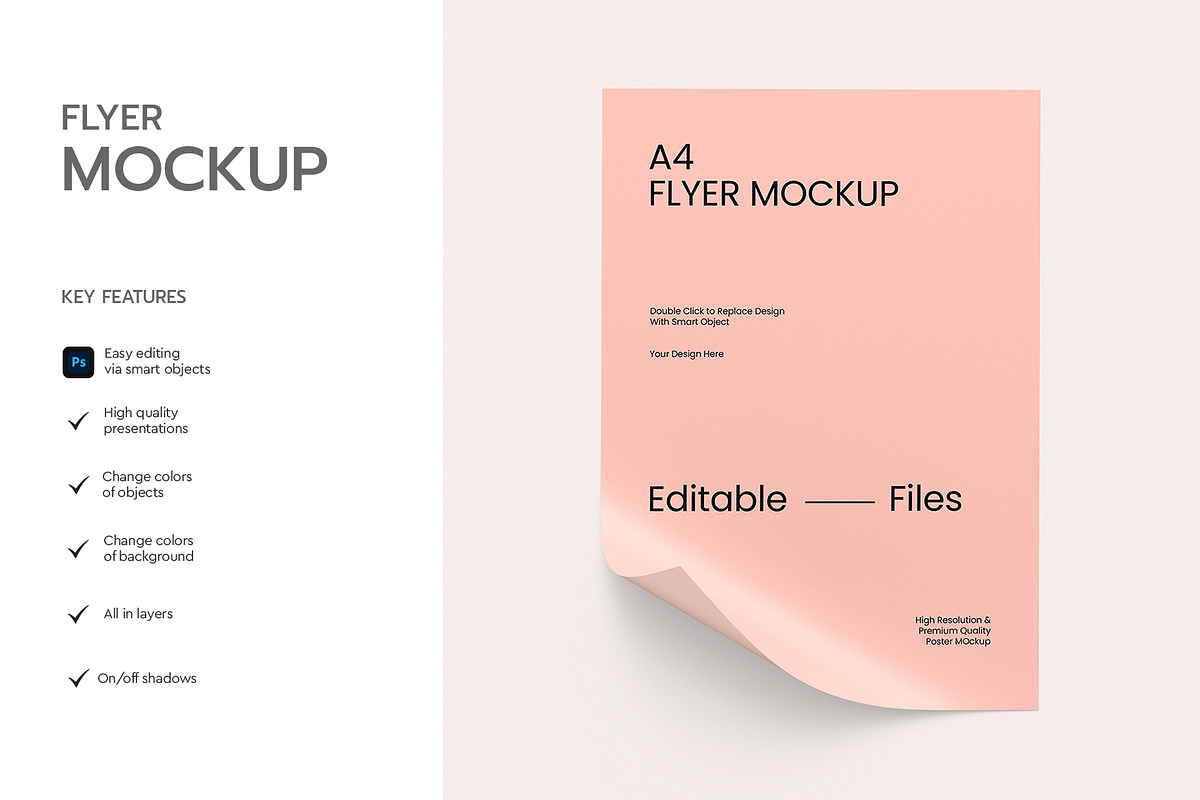 A4 Flyer Poster Mockup, an Advertising Mockup by graphypix (Photo 2 of 4)