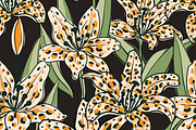 Mysterious Tiger Lilies (seamless), a Pattern Graphic by Uminoki (Thumbnail 2 of 6)