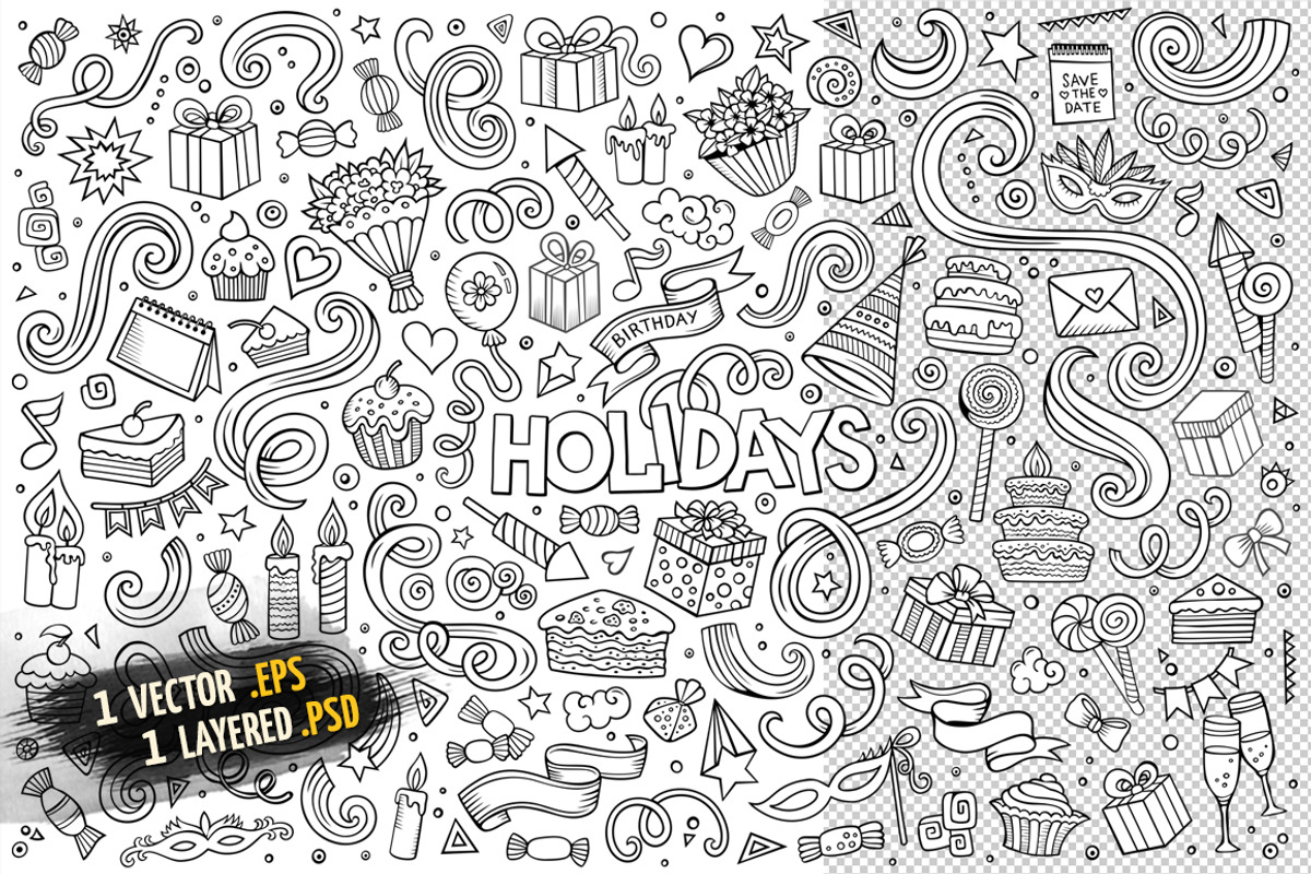Holidays Objects & Elements Set, an Object Graphic by BALABOLKA (Photo 3 of 4)