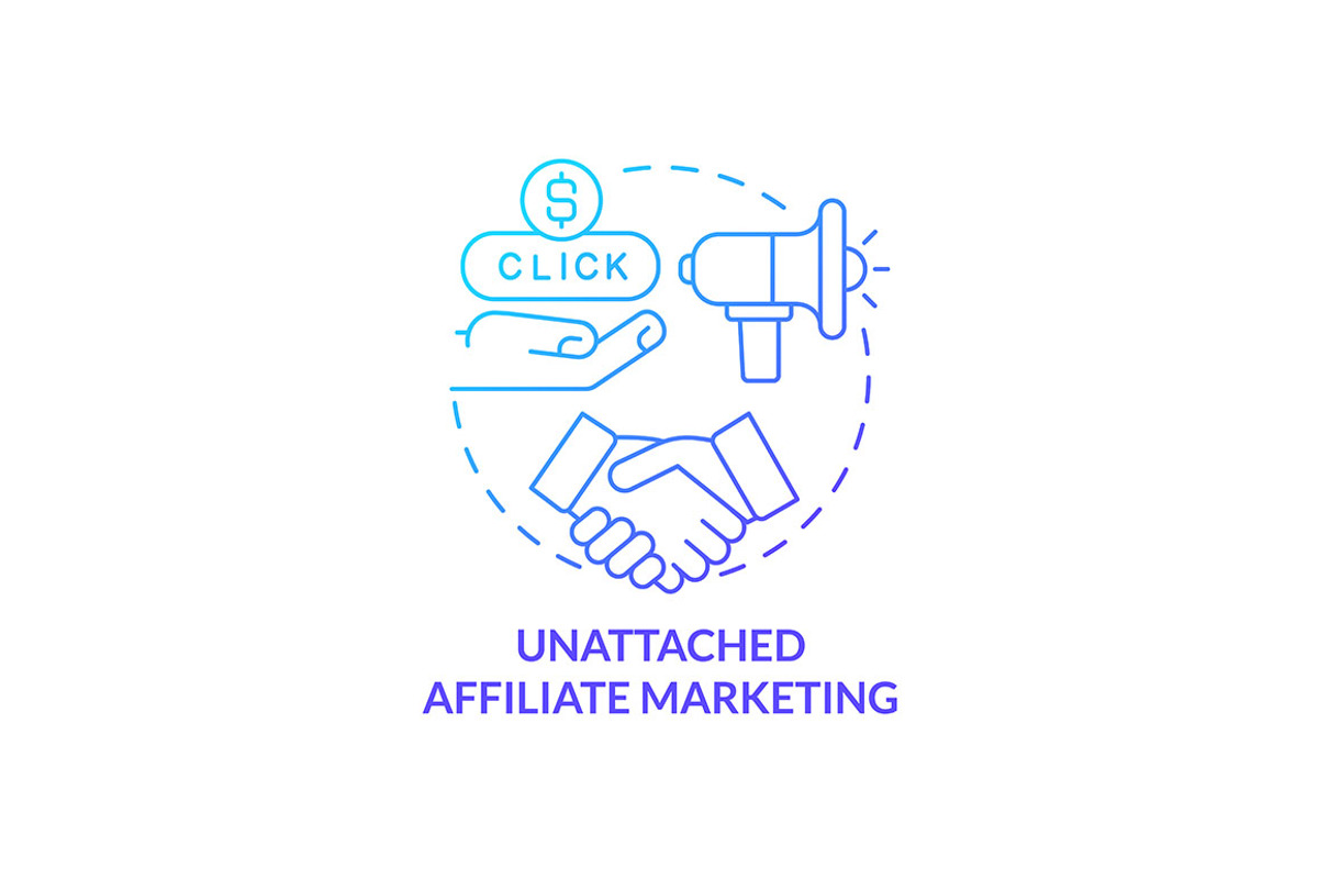 Unattached affiliate marketing blue, an Icon by IMG Visuals