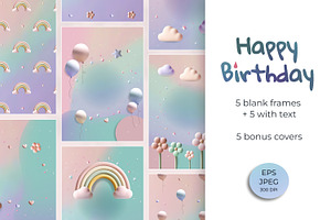 Birthday wish background template, a Graphic by Hanna's ArtLab