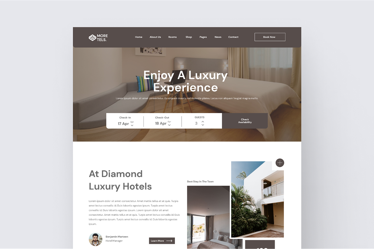 Hotel Booking Landing Page, a Landing Page Template by Annora Studio (Photo 3 of 3)