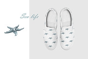 Sea life watercolor set. Nautical., an Illustration by SabinaWatercolorArt (Thumbnail 12 of 13)
